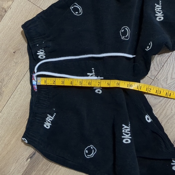 UO Smiley Faces Embroidered Corduroy Black Pants Unisex Size Small NWOT - Picture 7 of 12